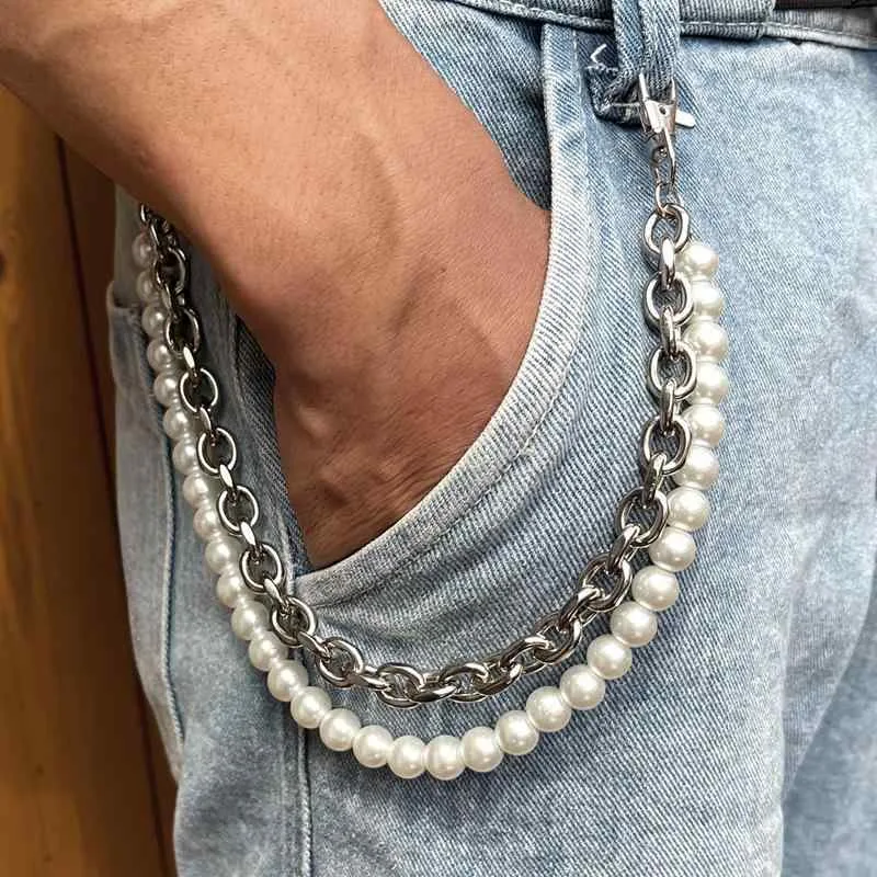 ベルト 男女兼用 ズボンチェーン ヒップホップ パンク 太め チェーン ストリート系 辣妹アクセサリー 皮革調 吊り下げチェーン 韓国 JKスカート 装飾品 甘辛ミックス 腰チェーン 体系カバー 大きいサイズ プラスサイズ ゆったり 着痩せ 細
