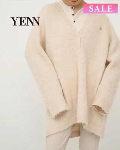 【SALE】【30%OFF】【高身長向け】【袖長め】【丈長め】【土日祝も発送あり】YENN イエン ALPACA MIX TUNIC PO アルパカミックスチュニックプルオーバー y254-91123