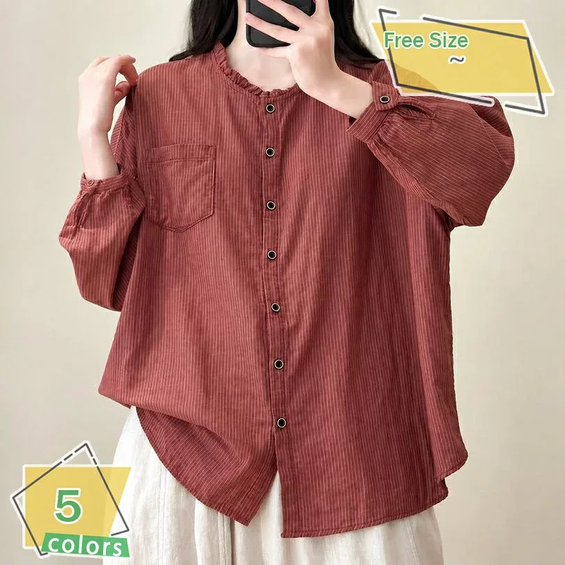 500円OFFクーポン レディース Tシャツ 長袖 フリルネック 着痩せ カットソー インナー 無地 トップス きれいめ オフィス 通勤 お出かけ カジュアル シンプル ゆったり ファッション 体型カバー OL 成熟した 春 秋 RaogtCYU