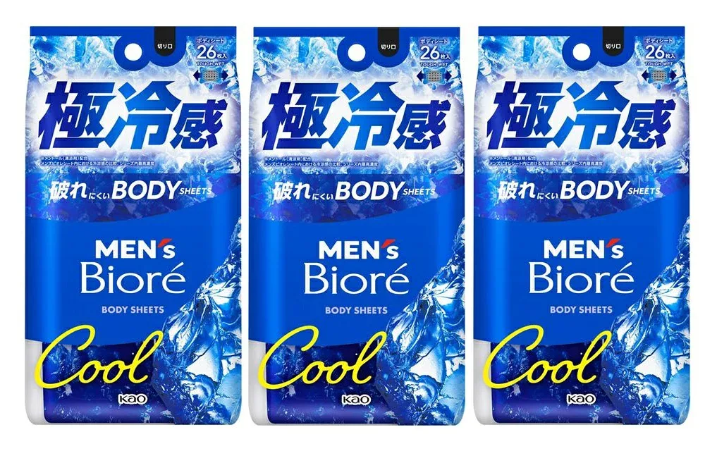 【送料込/3個】メンズビオレ ボディシート 極冷感タイプ 26枚 ×3個セット