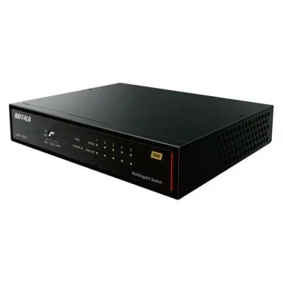 バッファロー 5ポート 10G対応 スイッチングハブ 金属筐体 電源外付け 壁掛け対応 ループ検知 LXW-10G5/N