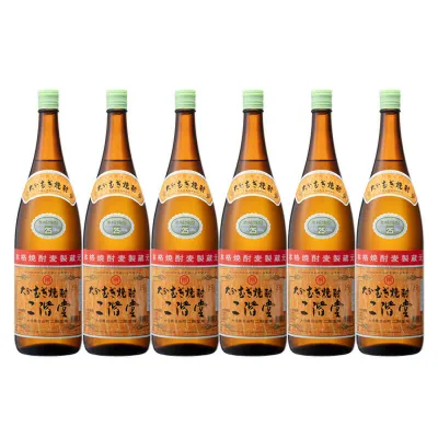 二階堂 麦焼酎 25度 1.8L瓶 6本セット 二階堂酒造 本格焼酎 北海道・沖縄は送料+1000円をご注文処理時に加算