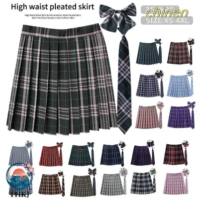 【全品5%ポイント】制服 学生 スカート 3 点セット 蝶結び ネクタイ 35 タイプ チェック柄プリーツ THKJ スクール 制服 女子高生 レディース 高校生