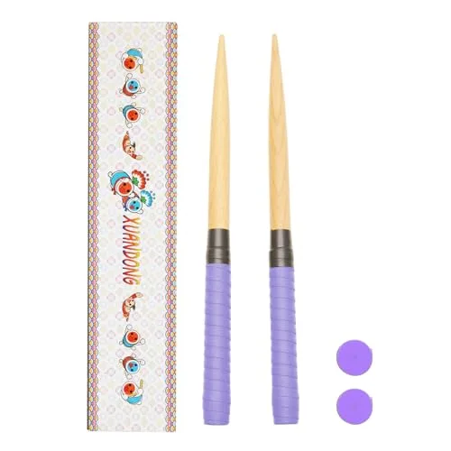 XUANDONG 適用太鼓の達人 マイバチ 太鼓バチ 交換用グリップ 光沢 テーパー加工 硬材 木製バット 先尖型 コンボ 使いやすい 380ミリ-25ミリ ロール用 アーケードゲーム 2本セット 予備グリップテープ2個付き 10色選べる