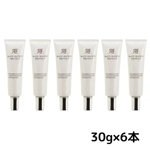 【6本セット】リアル RE:シリーズ UVウォータリープロテクト 日焼け止めクリーム 30g SPF50+ PA++++紫外線対策 フェイス用 化粧下地 化粧箱入り ポスト投函 送料無料