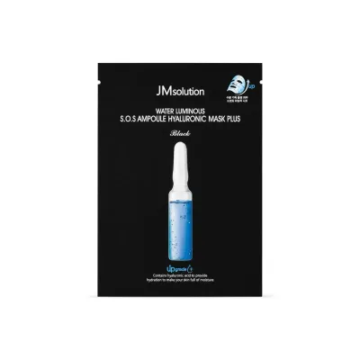 JMsolution Water Luminous SOS Ampoule Hyaluronic Mask Plus Black 10EA