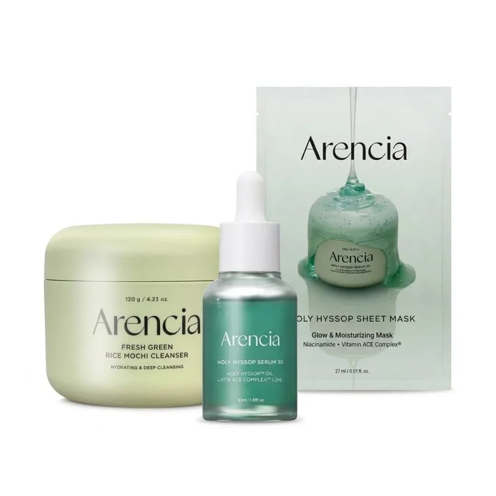 Arencia Green Cleanser 50g Holy Hyssop Serum 12 30ml Sheet Mask 5EA Set