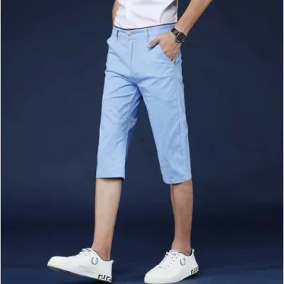ゴルフウェア メンズ 夏 ストレッチパンツ ハーフパンツ 七分丈 膝下 ゴルフパンツ 半ズボン 無地 白 赤 紺 おしゃれ 春 秋 メンズファッション 吸汗速乾 通気性 軽量 動きやすい スポー