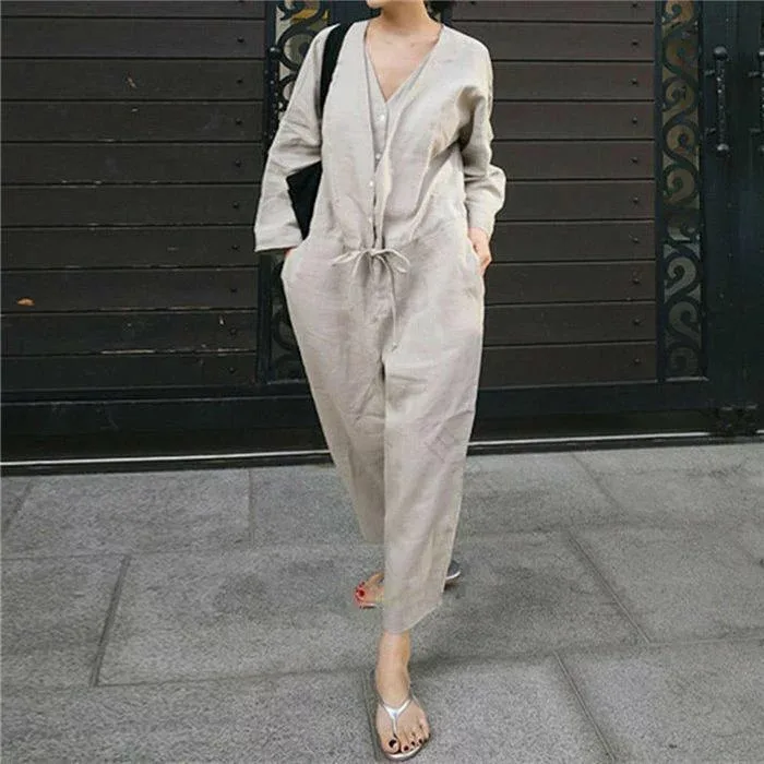 体型カバー ゆったり 無地 カジュアル 通勤 シンプル おしゃれ 50代 40代 30代 秋服 秋 夏 春 大きいサイズ 着痩せ レディース コットンリネン ドレス 綿麻 長袖 セットアップ パンツ パン