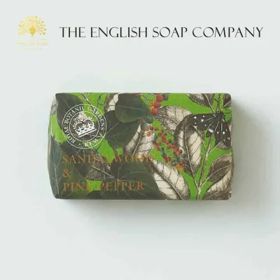 【THE ENGLISH SOAP COMPANY】KEW GARDEN ラグジュアリーシアバターソープ サンダルウッド&ピンクペッパー | 石鹸 固形石鹸 シアバター キューガーデン 英国 イギリス 王立植物園
