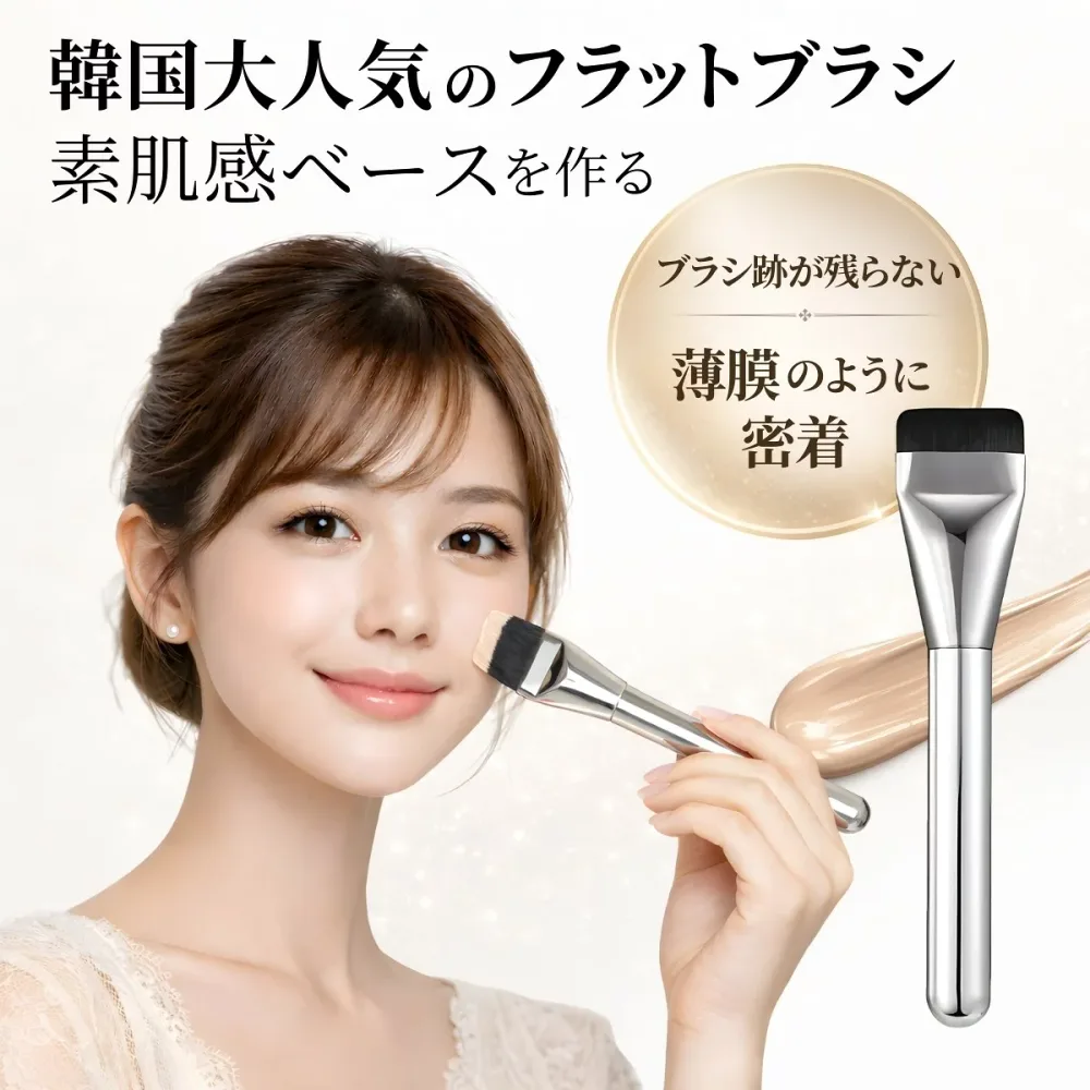 韓国大人気 ファンデーションブラシ スパチュラブラシ プロ仕様 メイクブラシ 軽量設計 ムラなく仕上がる 柔らかい毛質 肌に優しい 均一仕上げ 韓国コスメ