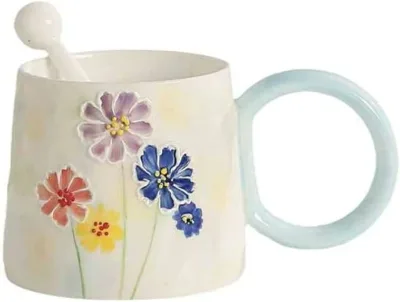 マグカップ 北欧 食器 おしゃれ 陶器 コーヒーカップ ティーカップ スープカップ マグ カップ デザイン02 コップ 結婚祝い ギフト ブランド コーヒー シンプル 美しいフラワーデザイン 器 紅茶