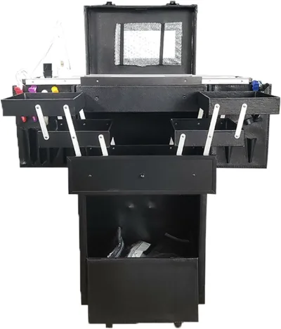 プロ仕様 メイクボックス 大容量 大容量化粧台 キャスター付き 2in1 メイクキャリーケース ハンドル付き 宝石箱 メイク ヘアメイク たくさん収納 ポータブルドレッサー トラベル 旅行 おしゃれ