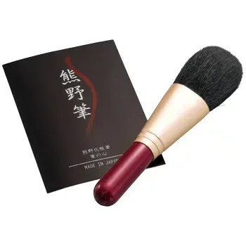日本製 熊野化粧筆 フェイスブラシ KFi-40R 手作り極上品質 山羊毛 穂先カットなし 肌触り違い (ショート) 3272-015