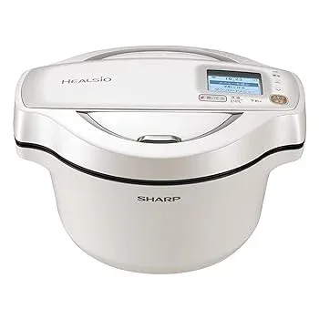 【中古】シャープ ヘルシオ ホットクック 電気調理鍋 無水鍋 1.6L 2~4人用 スマホ連携 ホワイト KN-HW16E-W