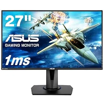 【中古】ASUS ゲーミングモニター 27インチ VG275Q(フルHD/応答速度1ms/HDMI 2ポート/DP/D-sub/フリッカーフリー/ブルーライト軽減/スピーカー付/VESA対