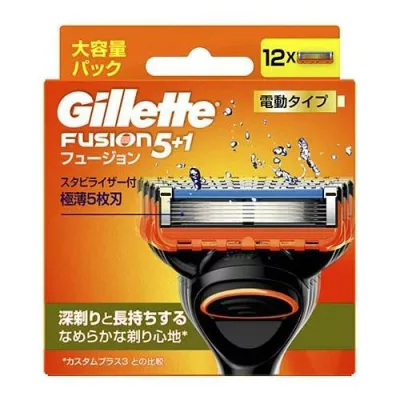 【y】 P&G ジレット フュージョン 電動タイプ 替刃 (12個入) 替え刃 3枚刃以上