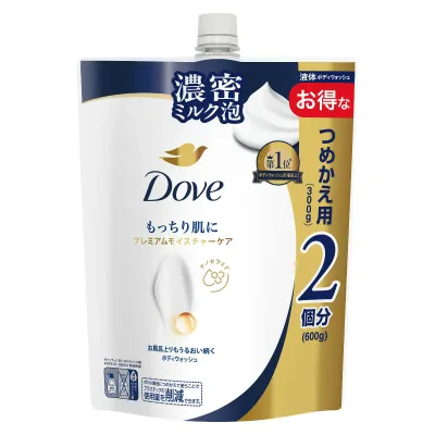 【ケース販売】【1ケース9個入】ユニリーバ ダヴ ボディウォッシュ プレミアム モイスチャーケア つめかえ用 600g(ヘアケア・インバス・スキンケア)