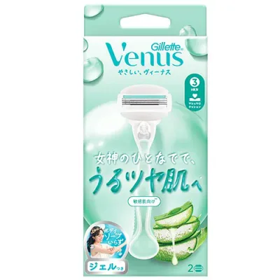 【ケース販売】【1ケース6個入】P&G ヴィーナスうるツヤ肌 敏感肌むけ3枚刃 ホルダー(シェービング)