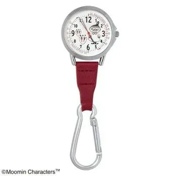 ムーミン カラビナ付きウォッチ リトルミイ ワインレッド ST-PMM0006 暗闇で光る