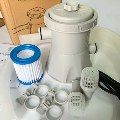 【人気商品】大型プール 家庭用プール ろ過ポンプ カートリッジフィルターポンプ プール用ポンプ 循環 クリスタルクリア