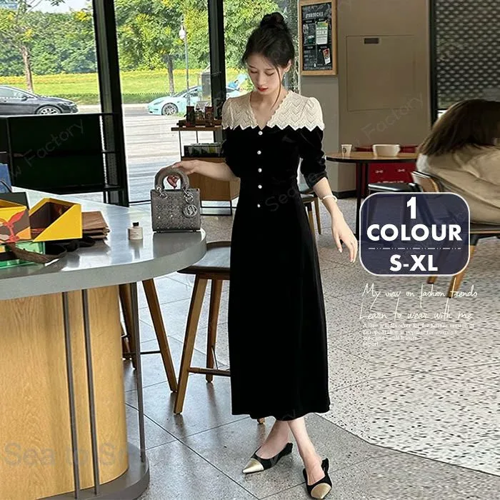 新作ワンピース春秋 レディースワンピース 春ワンピースレディース ベロアワンピース春 長袖ワンピース ロングワンピース 大人ワンピース春 きれいめワンピース Aラインワンピース春 レースワンピース春秋 可愛い 高級感 お出かけ 日常デート ゆったり