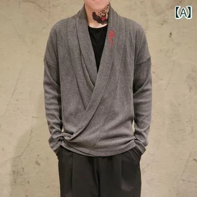 メンズ 着物 カーディガン 和風 ジャケット 唐装 レトロ 中華風 漢服 コスチューム