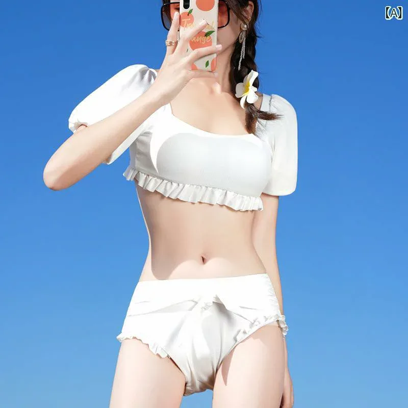 レディース 夏 ビキニ かわいい 水着 ガーリー ビーチ プール おしゃれ リゾート 旅行 サマー レジャー 海水浴 大人 学生 セパレート 小さめ フレッシュ 和風 女の子 ツーピース
