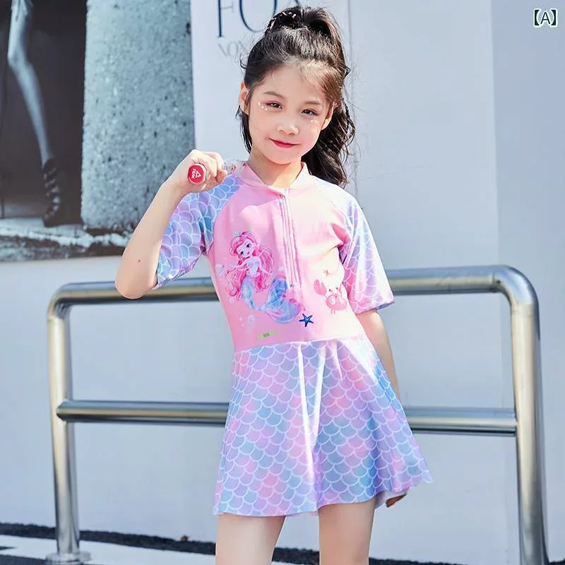 夏 水着 キッズ リゾート プール ビーチ 水泳 水遊び 子供用 スイムウェア ラッシュガード 女の子 ワンピース プリンセス 速乾 ハイエンド 日焼け防止