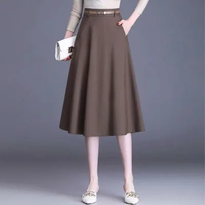 レディース ボトムス スカート Aライン ロング丈 ハイウエスト スリム タイト フレア レディース スタイリッシュ シック 通勤 オフィス フォーマル 春秋冬 韓国