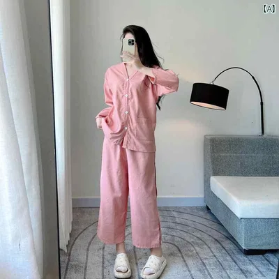 温泉 パジャマ マッサージ 服 サウナ スーツ エステ リラックス ウェア リハビリ 女性用 スチーム 亜 麻 ペディキュア カップル お灸 理学 療法 長ズボン 長袖 バス &