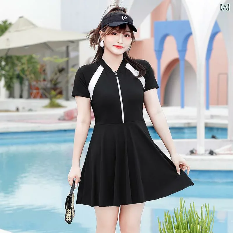 レディース 夏 水着 ワンピース かわいい スカート風 体型カバー ビーチ プール 海水浴 リゾート レジャー 女性用 大きいサイズ スタイル 学生 ぽっちゃり ミリ お腹 カバー スリム 見え 半袖 温泉