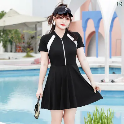 レディース 夏 水着 ワンピース かわいい スカート風 体型カバー ビーチ プール 海水浴 リゾート レジャー 女性用 大きいサイズ スタイル 学生 ぽっちゃり ミリ お腹 カバー スリム 見え 半袖 温泉