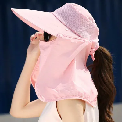 Hat for Women, UV Protection, Sun Shade, Foldable, Wide Brim, Cotton, Spring/Summer, Outdoor, Plain, Bicycle, Commuting to Work, School, Walking, Fishing, Adjustable Size, Deep, Small Face Effect