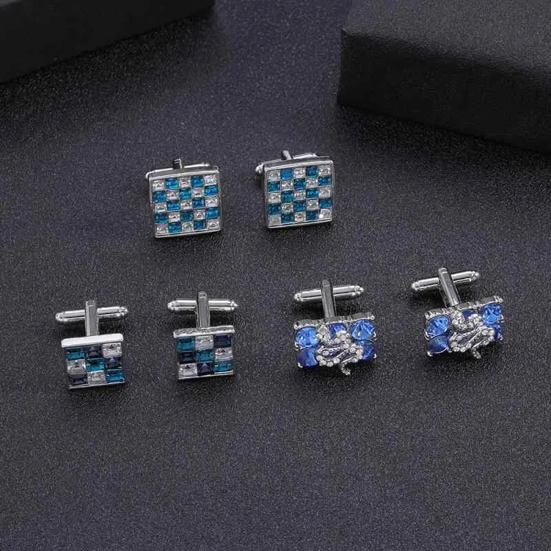 カフスボタン メンズ 紳士用 ドレスシャツ ワイシャツ 幾何学模様 ジルコニア 合金製 スクエア ビジネス フォーマル 結婚式 パーティー スタイリッシュ エレガント オシャレ