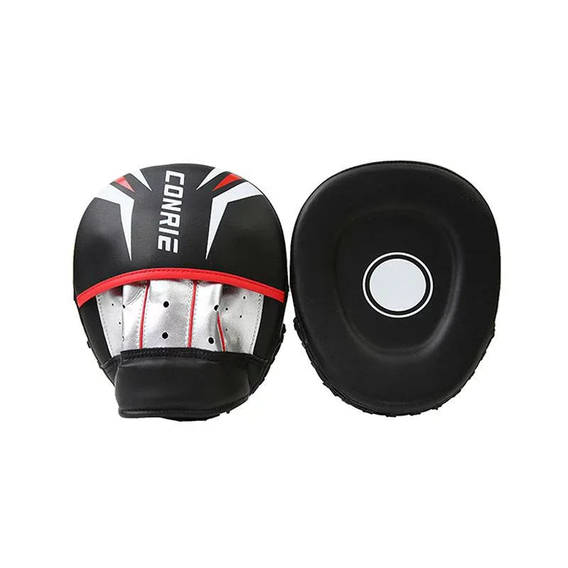 パンチングミット 小型 ボクシング 泰拳 散打 格闘技 護身術 練習 トレーニング フォーカスミット PUレザー カーブ ラウンド型 耐久性 レッド ブラック ブルー