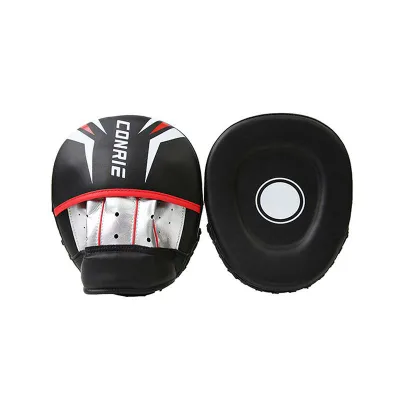 パンチングミット 小型 ボクシング 泰拳 散打 格闘技 護身術 練習 トレーニング フォーカスミット PUレザー カーブ ラウンド型 耐久性 レッド ブラック ブルー