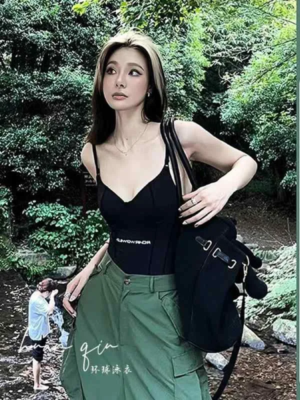 レディース 水着 おしゃれ かわいい 大人 女性 スリング セクシー 背中 開き スリム 見え バストアップ ギャザー ワンピース 温泉 旅行 ビーチ プール リゾート サマーレジャー
