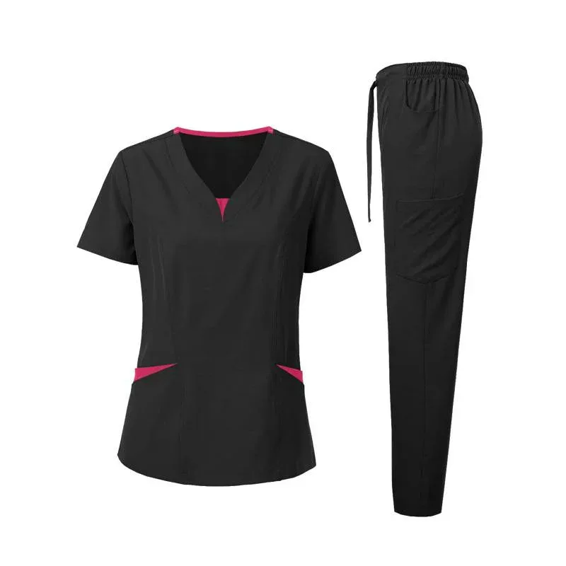 スクラブ 男女兼用 吸汗速乾 ストレッチ 半袖 Vネック 医療用ユニフォーム ナース服 病院 看護師 クリニック 歯科 手術着 春夏秋
