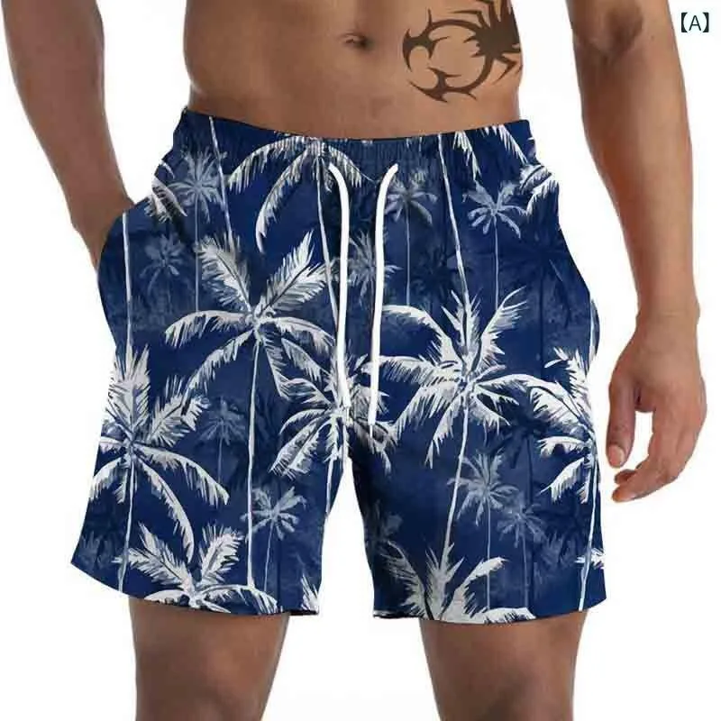 Men's Shorts, Quick Drying, Lightweight, Sweat Absorbent, Quick Drying, Beach Pants, Summer Pants, Saltwater Pants, Shorts, Shorts, Sea Pants, Amphibious, 3D Print, Printed, Patterned Pants, Casual, All Over Pattern, Beach, Resort, Outdoor, Travel