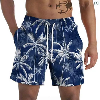 Men's Shorts, Quick Drying, Lightweight, Sweat Absorbent, Quick Drying, Beach Pants, Summer Pants, Saltwater Pants, Shorts, Shorts, Sea Pants, Amphibious, 3D Print, Printed, Patterned Pants, Casual, All Over Pattern, Beach, Resort, Outdoor, Travel