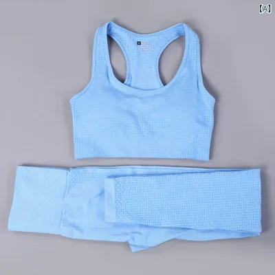 Yoga Wear Women's Sports Bra Leggings 2 Piece Set Sweat Absorbent Quick Drying Elastic Stretch High Waist Stylish Fitness Pilates Training Running Gym Exercise Sports