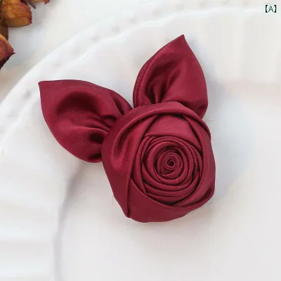 ヘアアクセサリー DIY ハンドメイド 巻きバラ サテン フラワー リボン 手芸 資材 コサージュ 材料 パーツ 小物 手作り 装飾