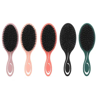 ヘアブラシ レディース 豚毛 クッションブラシ パドルブラシ 頭皮マッサージ スタイリング ヘアケア くし サラサラ ボリュームアップ 携帯便利 自宅用