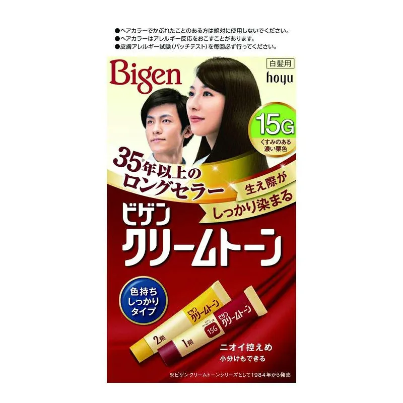 ホーユー ビゲン クリームトーン 15G くすみのある濃い栗色 1剤40g+2剤40g 医薬部外品