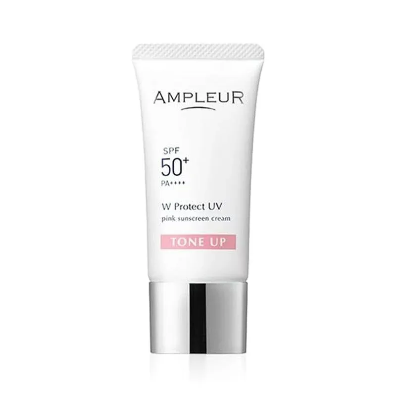 アンプルール 日焼け止め美容液 SPF50+ PA++++ WプロテクトUV トーンアップP 30g 日焼け止め 顔 SPF50+ ウォータープルーフ 化粧下地 化粧直し 日焼け uvカット プレゼント サクラCICA