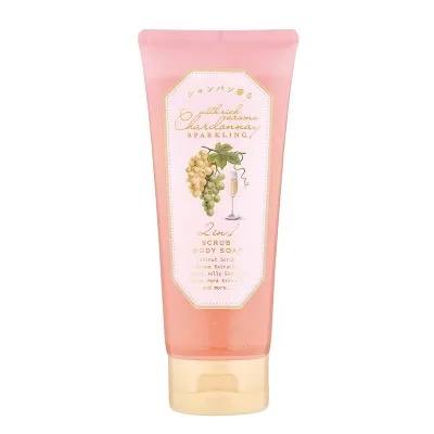 シャルドネ スパークリング スクラブ ボディーソープ 220mL シャンパンの香り 全身用 スクラブ 白ぶどう 天然由来95