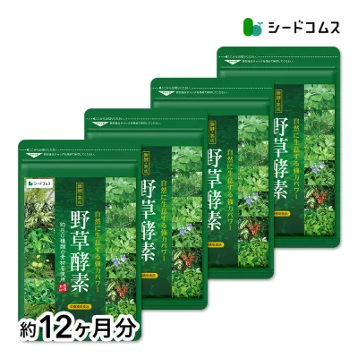 野草酵素 約12ヶ月分 ダイエット 酵素サプリ カプセル 野菜 野草 果物 発酵 熟成 ダイエットサプリ 送料無料 サプリ サプリメント 酵素 野草酵素 酵素ドリンク より手軽 健康食品