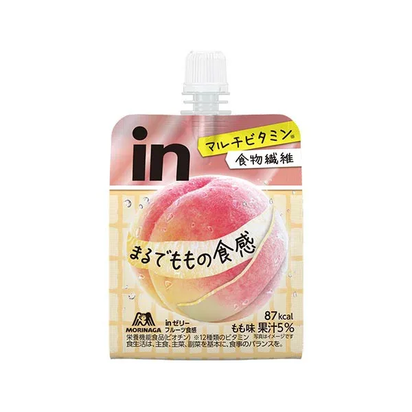 【栄養機能食品】森永製菓 inゼリーフルーツ食感<もも> 150g×36個入り