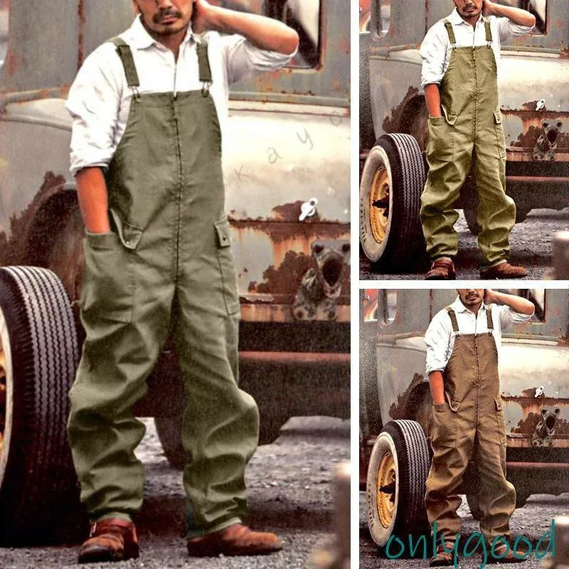 新色 オーバーオール メンズ 繋ぎ サロペット 無地 アウター 欧米風 カジュアル 作業着 作業服 新作